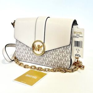Michael Kors Cream and Gold Satchel